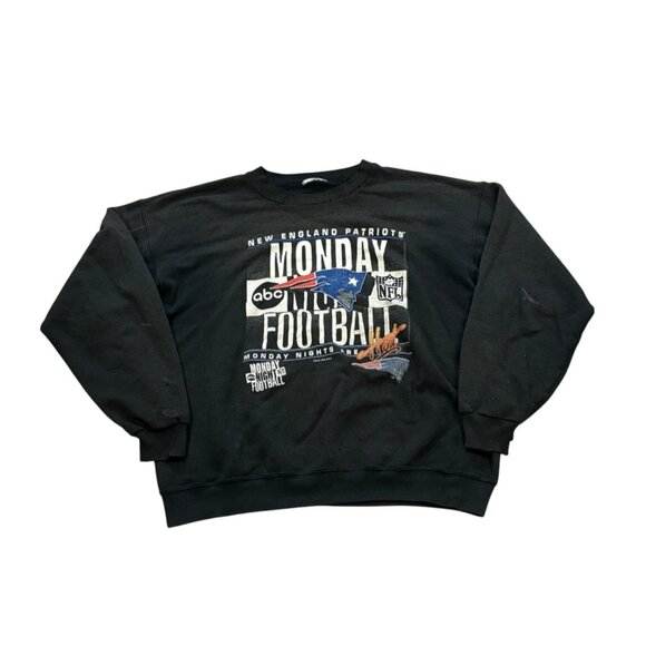 Vtg 1995 ABC Monday Night Football New England Patriots Crewneck Sweatshirt M - Picture 1 of 8